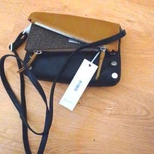 Hammitt Small Edison 3 versions Leather & Tweed Crossbody or Clutch Handbag NWT
